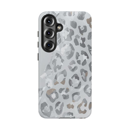 Silver Leopard Tough Phone Case