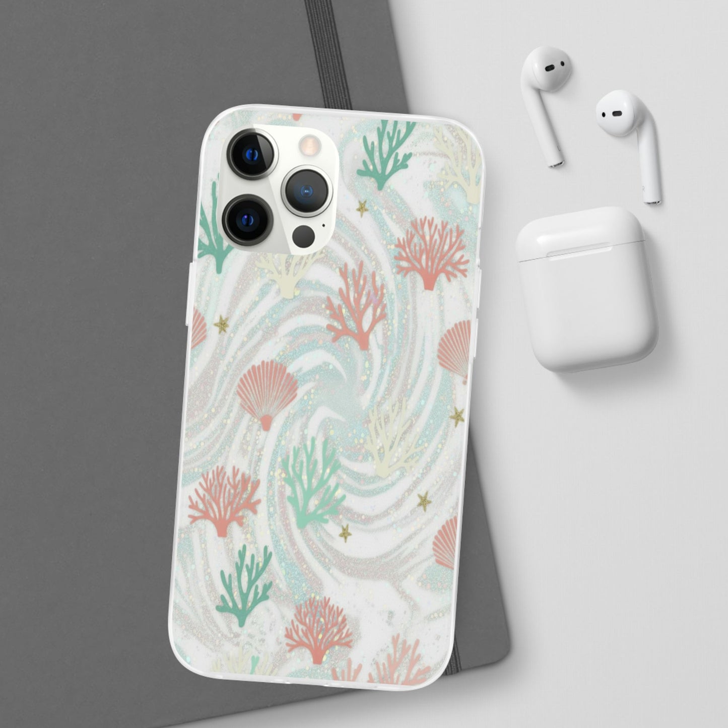 Pastel Seashell Phone Case — Coral Reef Wave iPhone Cover