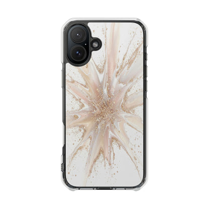 Clear Magnetic Impact Phone Case — Neutral Gold Starburst Design
