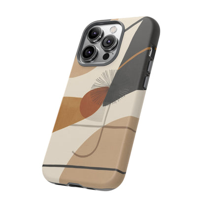 Abstract Earth Tone Phone Case — Mid-Century Minimalist Tough Case