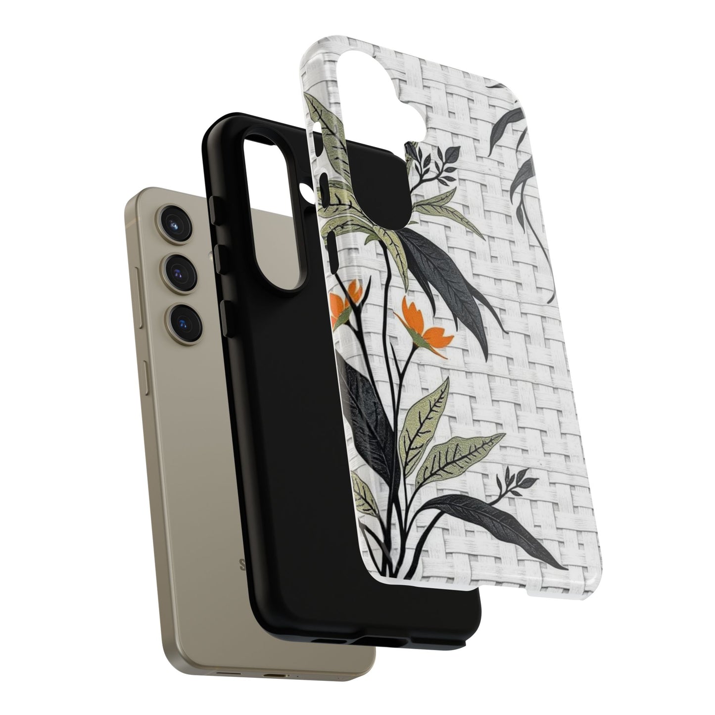 Floral Woven Tough Phone Case — Protective Botanical iPhone Cover