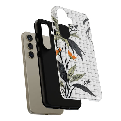 Floral Woven Tough Phone Case — Protective Botanical iPhone Cover