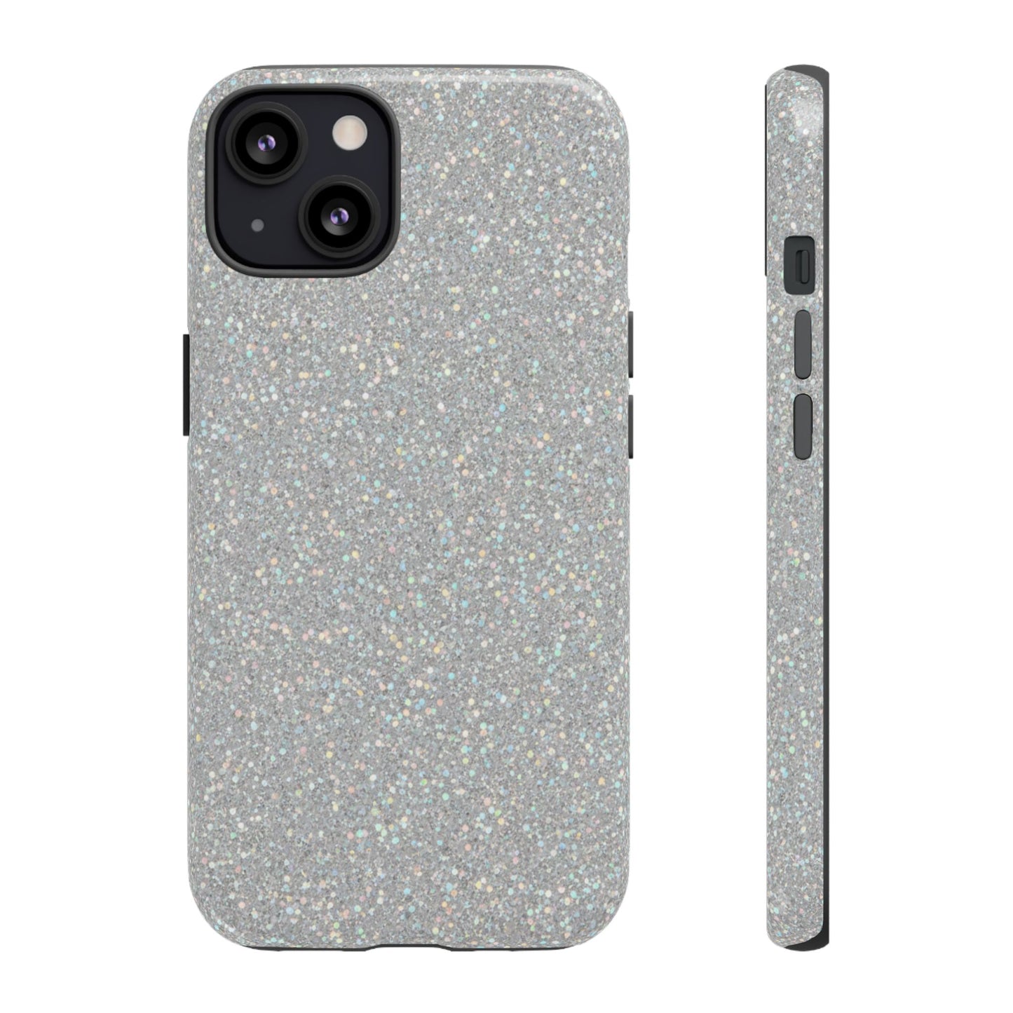 Glitter Silver Tough Phone Case — Sparkling Protective Phone Case