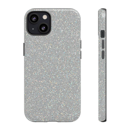 Glitter Silver Tough Phone Case — Sparkling Protective Phone Case