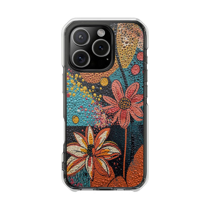 Clear Magnetic Phone Case — Colorful Floral Impact Protection