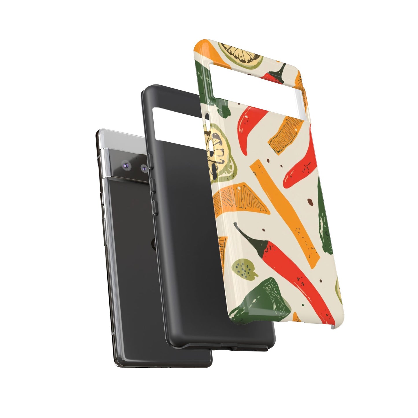 Spicy Peppers Phone Case – Colorful Chili, Lime & Citrus Pattern