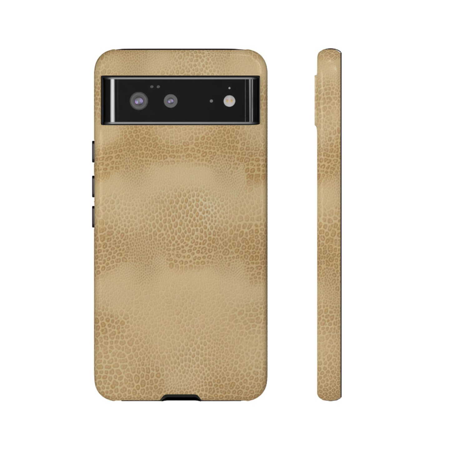 Tan Distressed Leather Texture Phone Case — Rugged Protective iPhone Cover