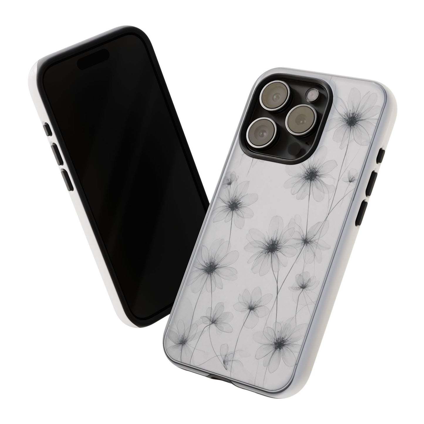 Tough Case — Black & White Floral Tough Phone Case