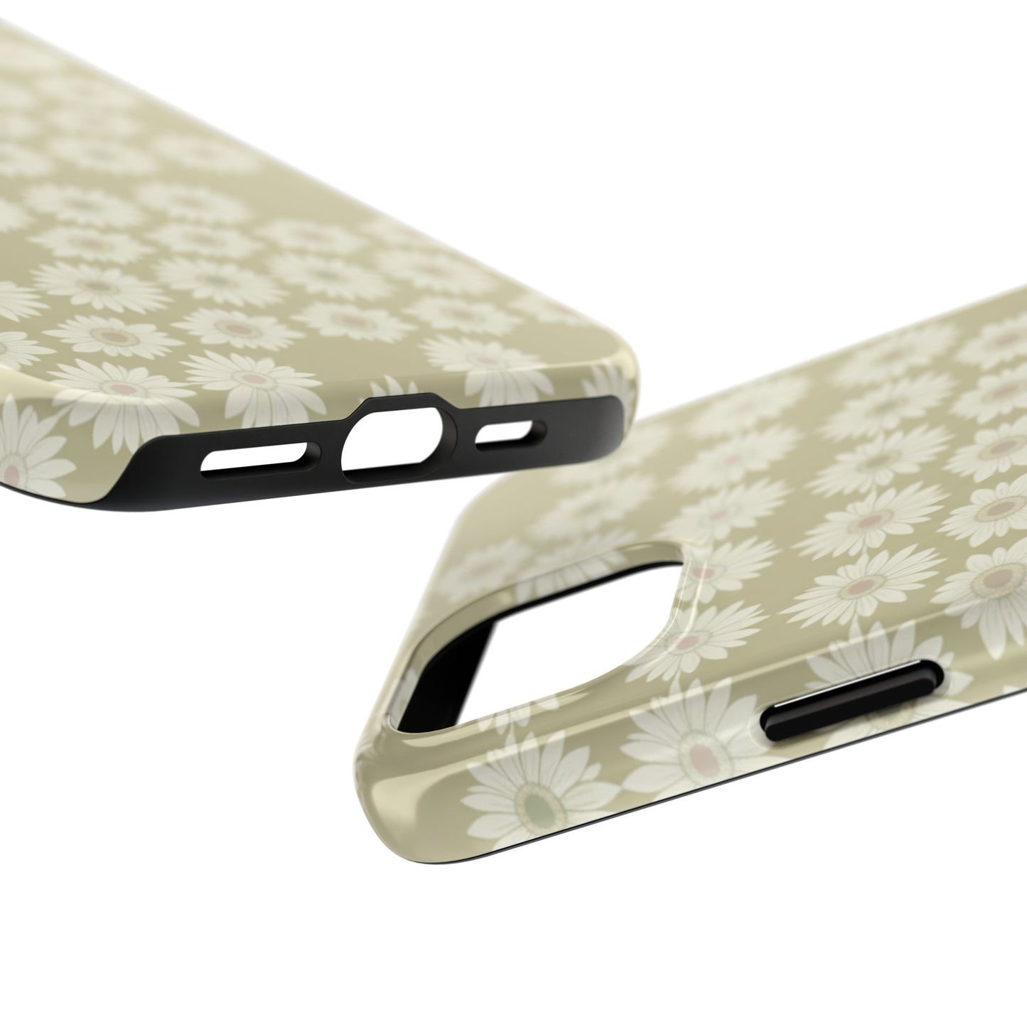 Daisy Pattern Tough Phone Case — Protective Floral iPhone Cover