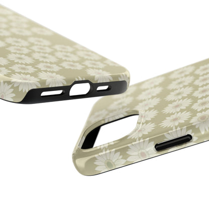 Daisy Pattern Tough Phone Case — Protective Floral iPhone Cover