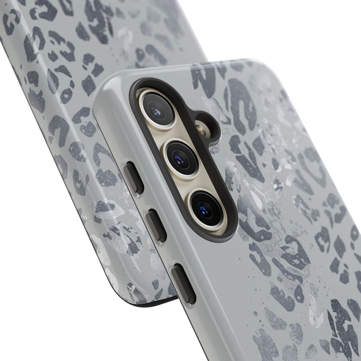 Gray Leopard Print Tough Phone Case