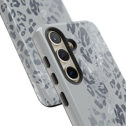 Gray Leopard Print Tough Phone Case