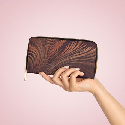 Women's Fall Botanical Wallet -  Vegan Zippered Wallet