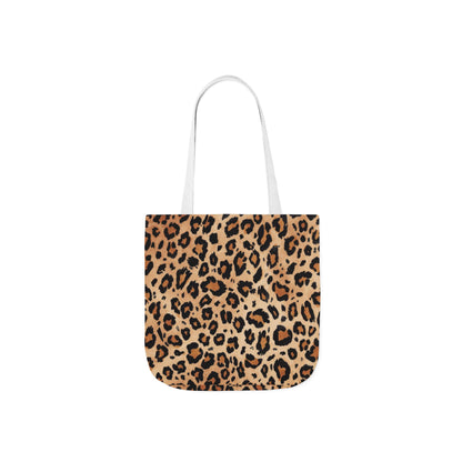 Leopard Print Canvas Tote Bag — Animal Print Everyday Shopper