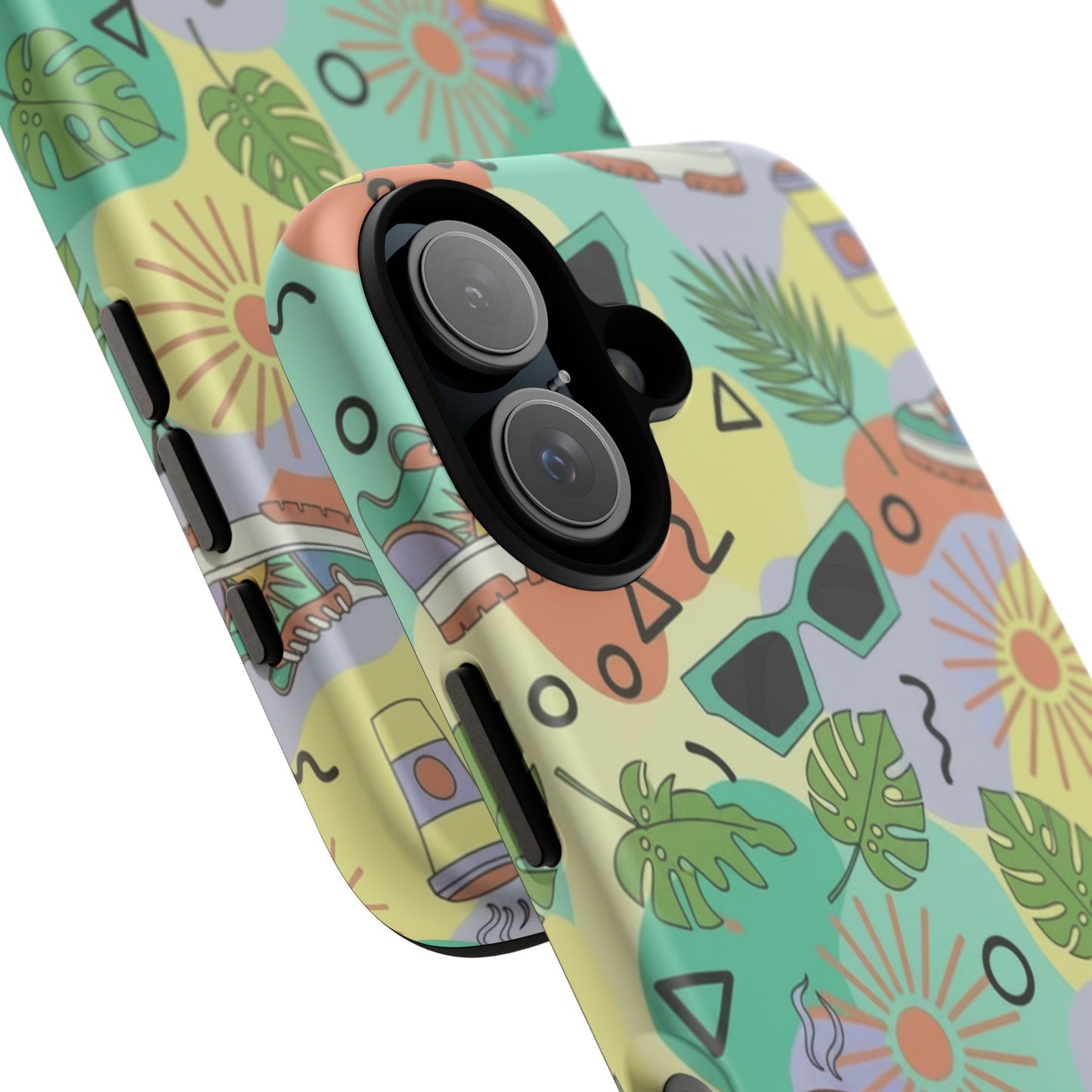 Tropical Summer Phone Case — Retro Sunglasses, Sneakers & Palm Pattern