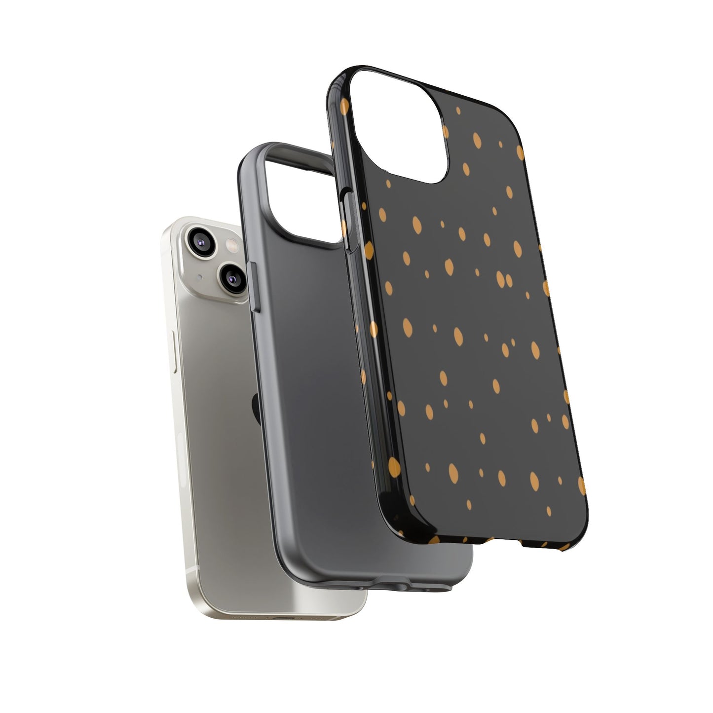 Black & Gold Dot Tough Phone Case — Protective Sparkle Pattern