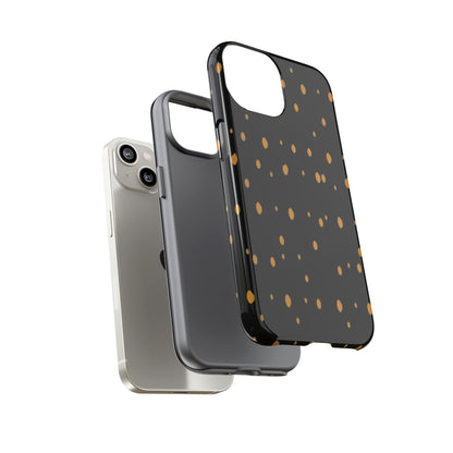 Black & Gold Dot Tough Phone Case — Protective Sparkle Pattern