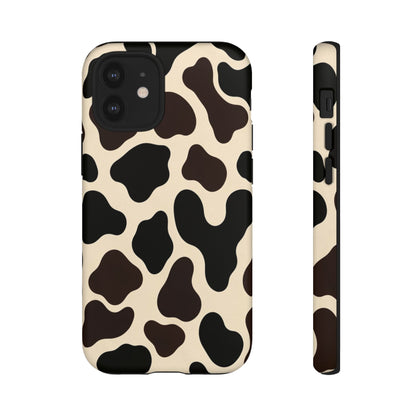 Cow Print Phone Case — Black & Cream Protective  Case