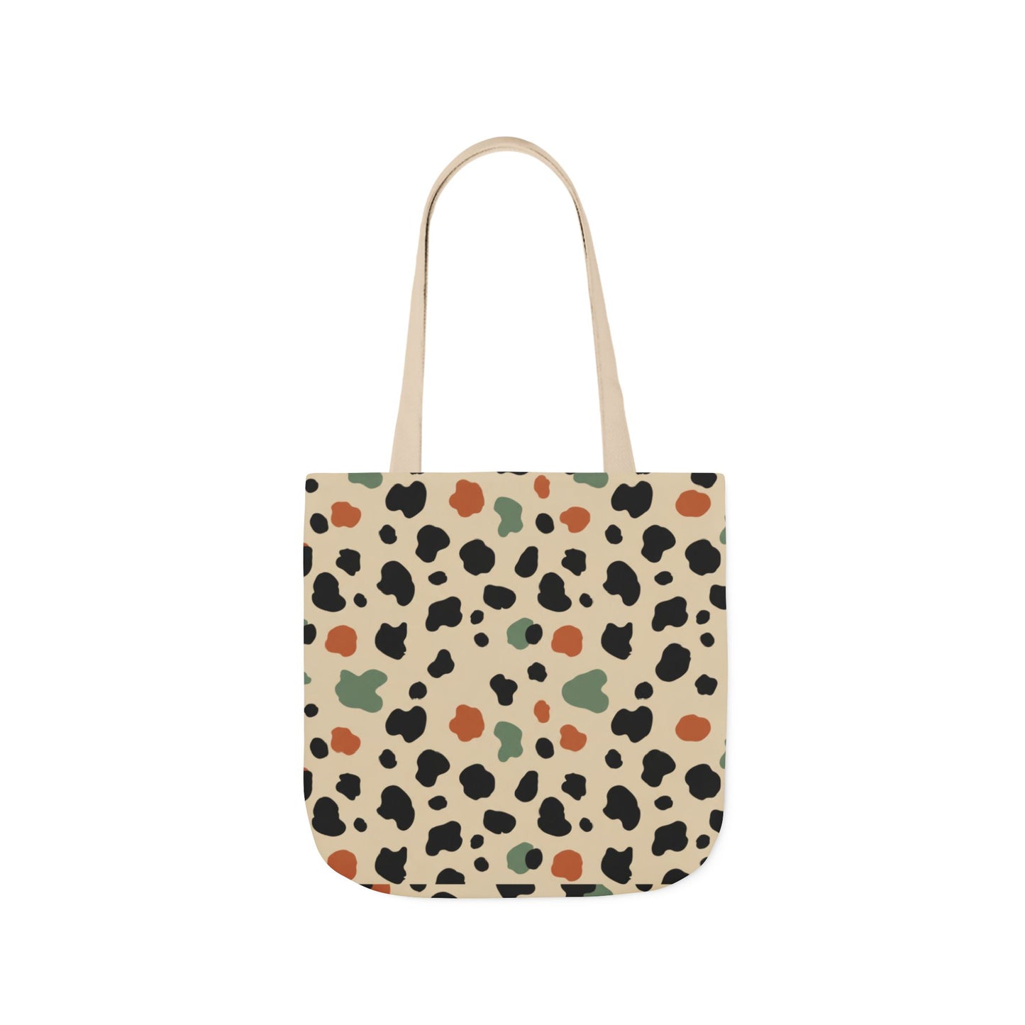 Leopard Spot Canvas Tote Bag — Neutral Multicolor Safari Print