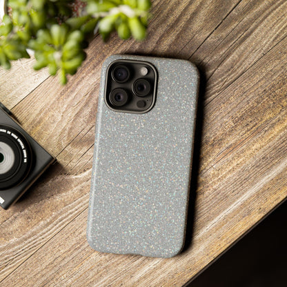 Glitter Silver Tough Phone Case — Sparkling Protective Phone Case