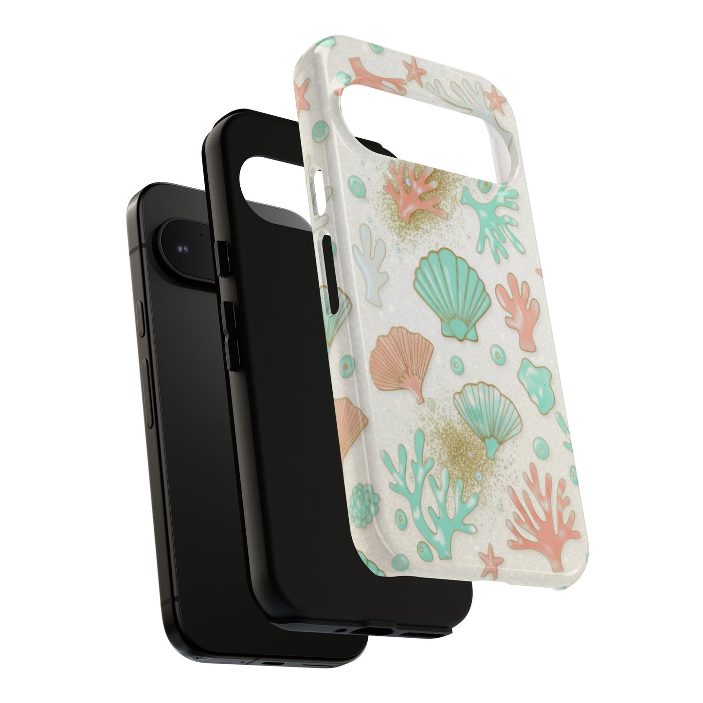 Seashell Coral Phone Case — Pastel Beach Shells Protective Tough Case