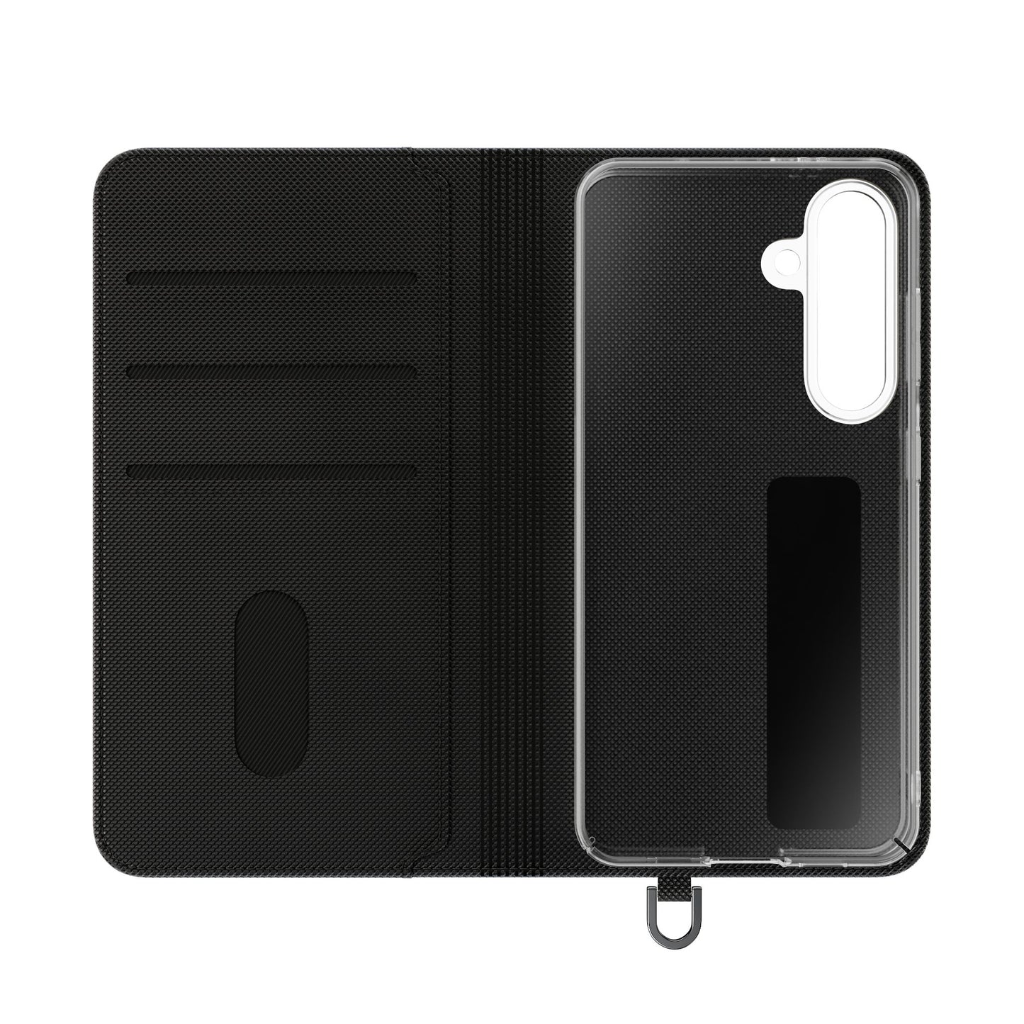 Botanical Noir Flip Phone Case — Dark Floral Wallet Cover with Card Slots