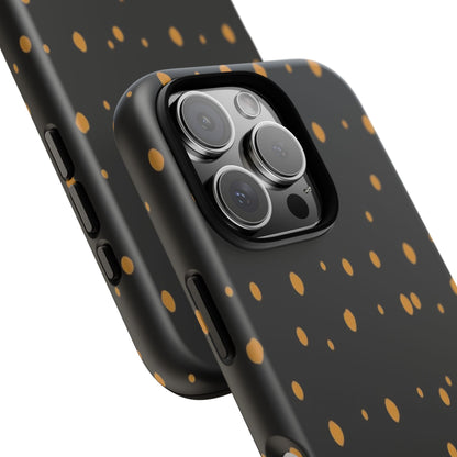 Black & Gold Dot Tough Phone Case — Protective Sparkle Pattern
