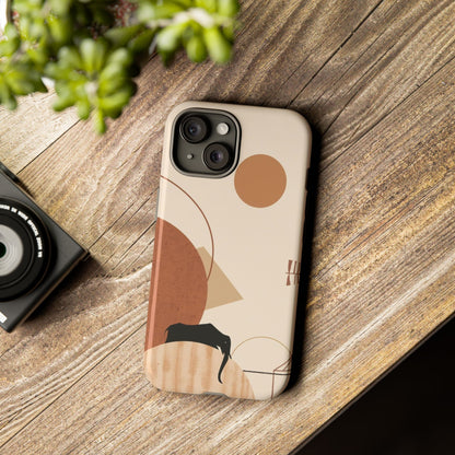 Abstract Earth Tones Phone Case — Minimal Geometric Design