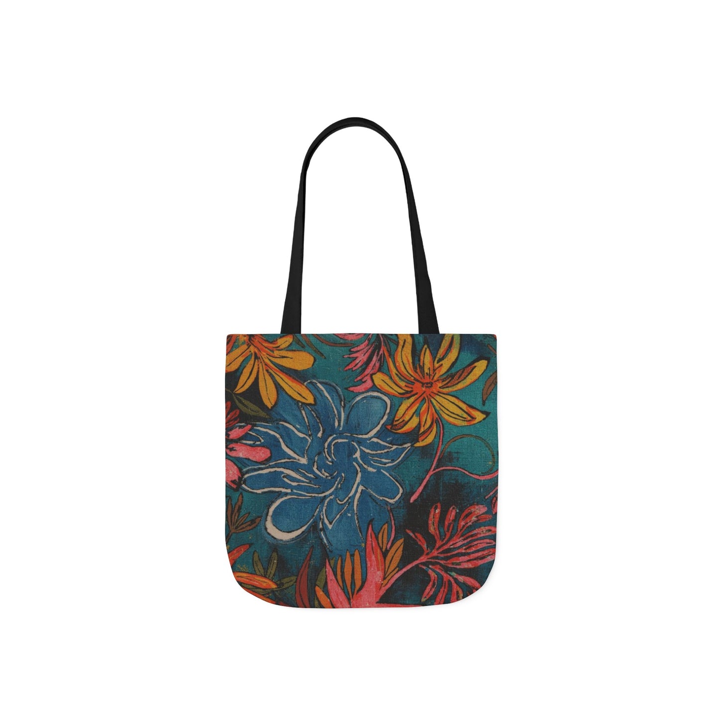 Floral Canvas Tote Bag — Vibrant Flower Print