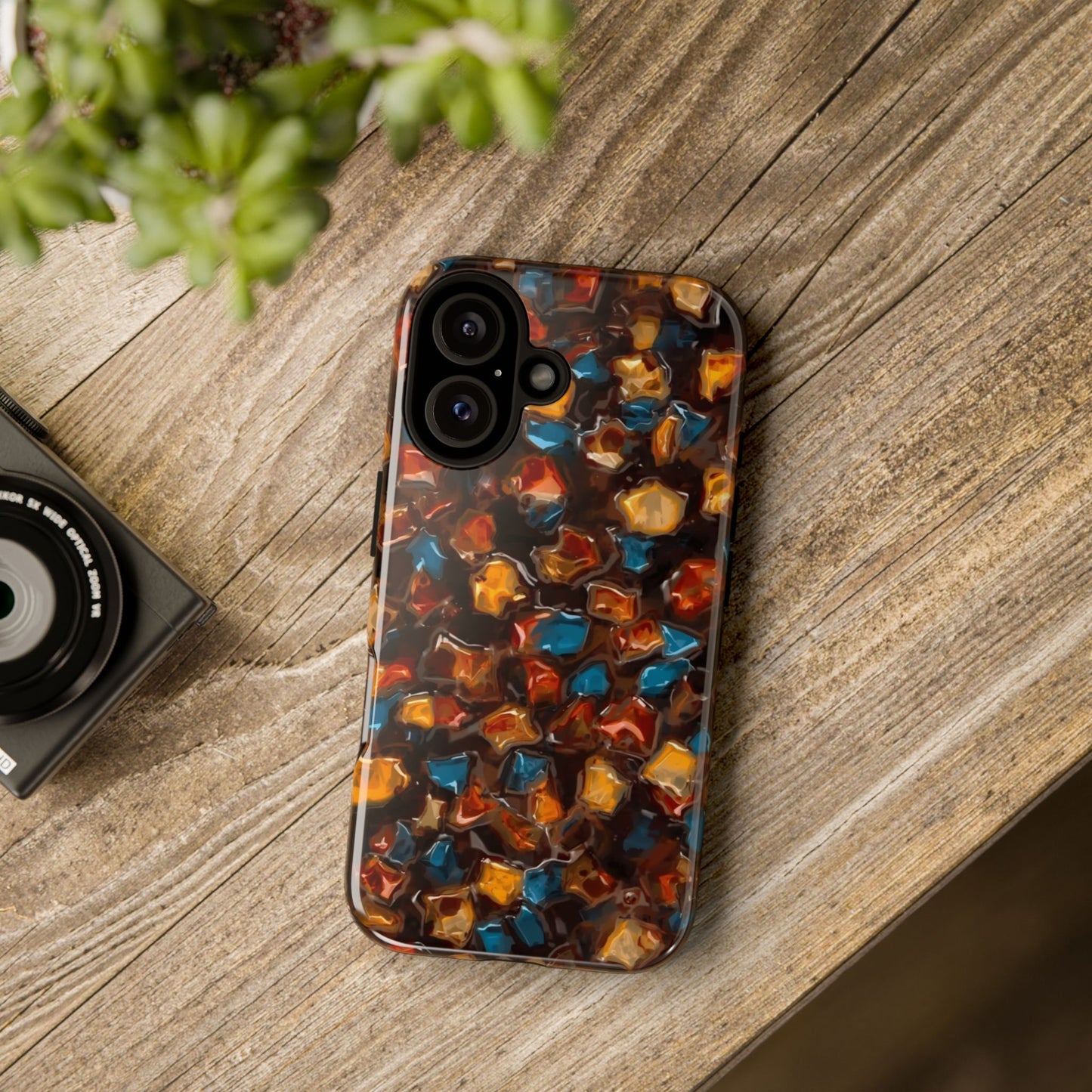 Phone Case - Amber Tortoiseshell Mosaic Protective Cover