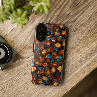 Phone Case - Amber Tortoiseshell Mosaic Protective Cover