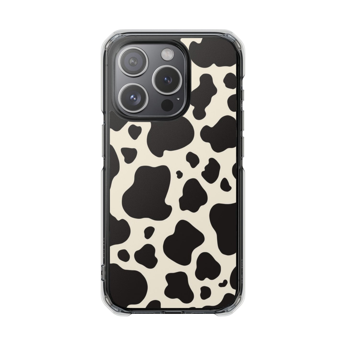Cow Print Clear Magnetic Phone Case — Impact-Resistant iPhone Cover