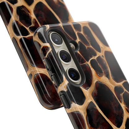 Phone Case — Brown Leather Dot Texture Rugged Protective Cover