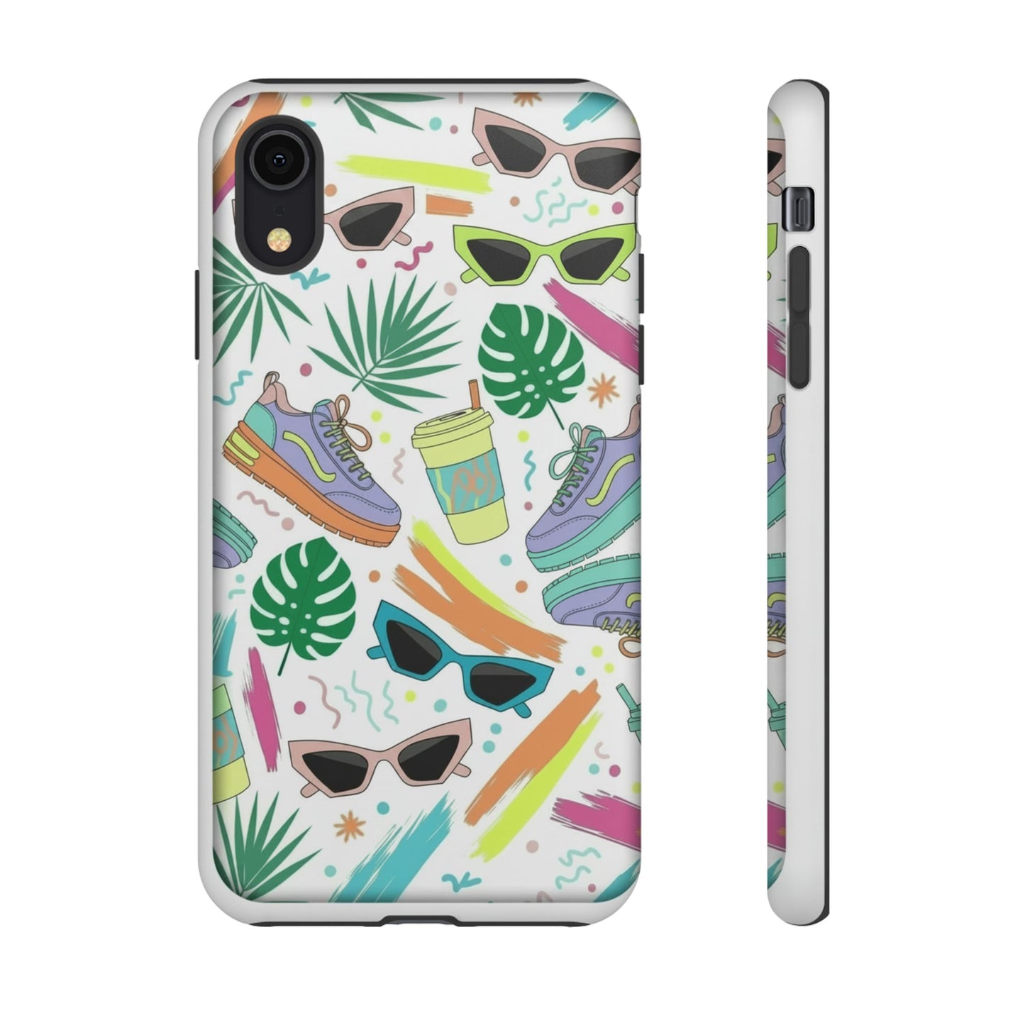 Tough Cases — Colorful Retro Sneakers & Sunglasses Phone Case