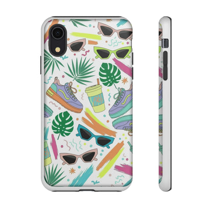 Tough Cases — Colorful Retro Sneakers & Sunglasses Phone Case