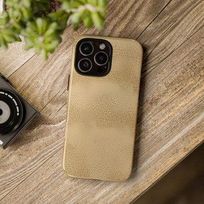 Tan Distressed Leather Texture Phone Case — Rugged Protective iPhone Cover
