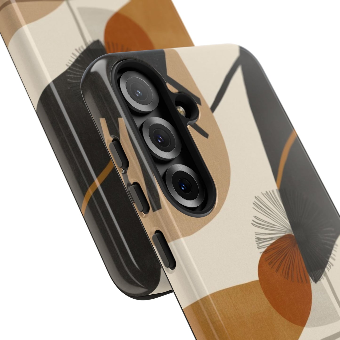 Abstract Earth Tone Phone Case — Mid-Century Minimalist Tough Case