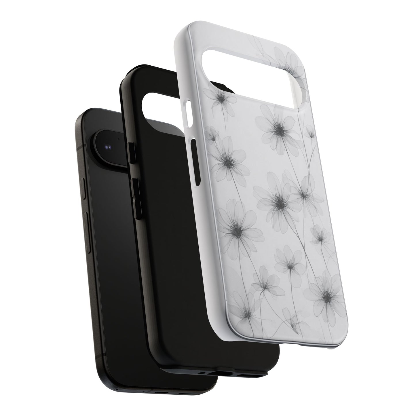 Tough Case — Black & White Floral Tough Phone Case