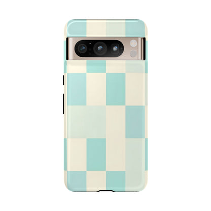 Pastel Checkerboard Tough Case – Mint & Cream Protective Phone Cover