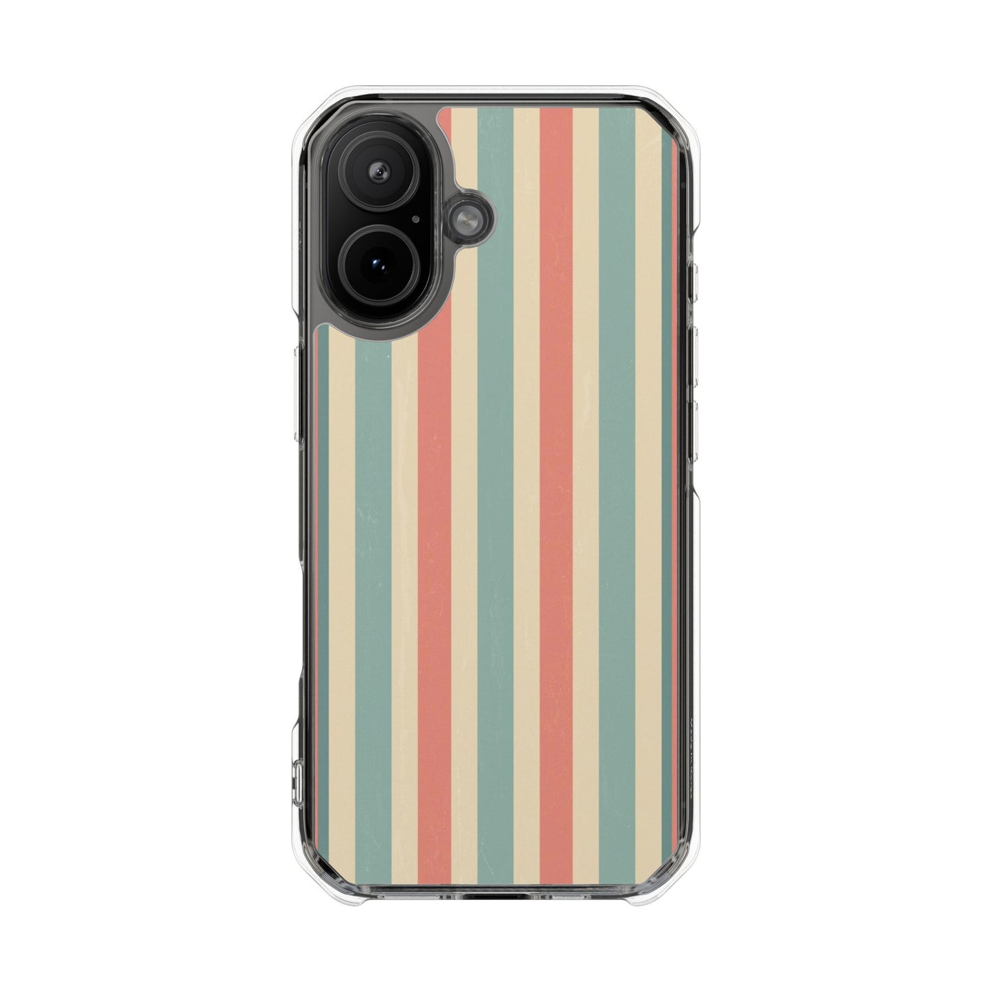 Retro Stripe Clear Magnetic Phone Case