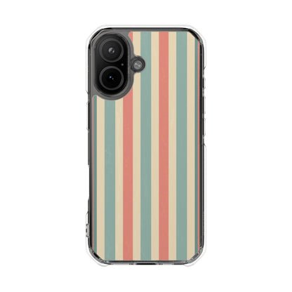 Retro Stripe Clear Magnetic Phone Case