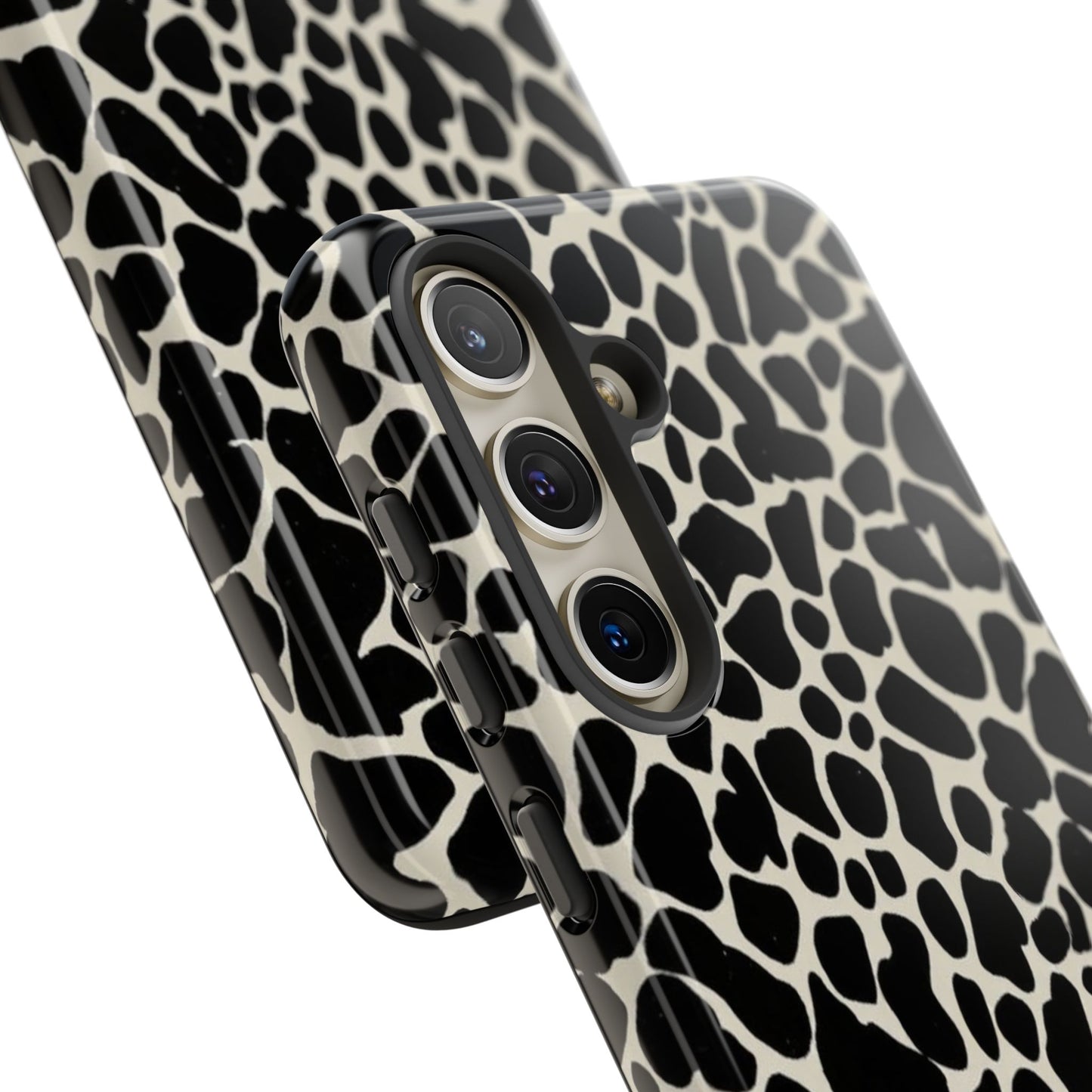 Black and White Cowhide Phone Case — Protective Tough Case