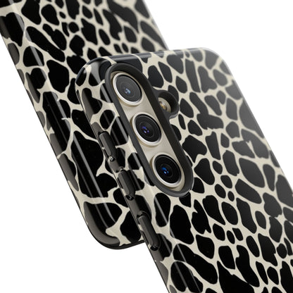 Black and White Cowhide Phone Case — Protective Tough Case