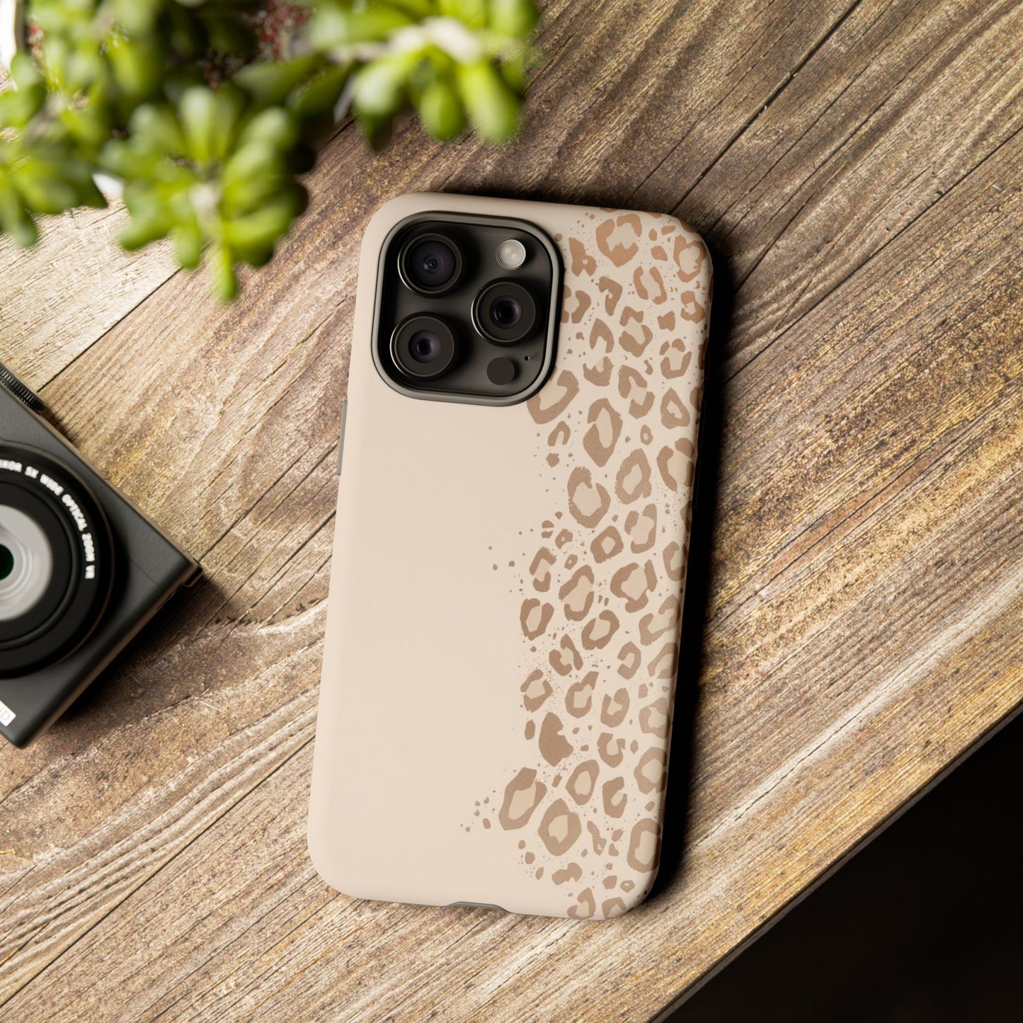 Phone Case – Beige Leopard Print Protective Cover