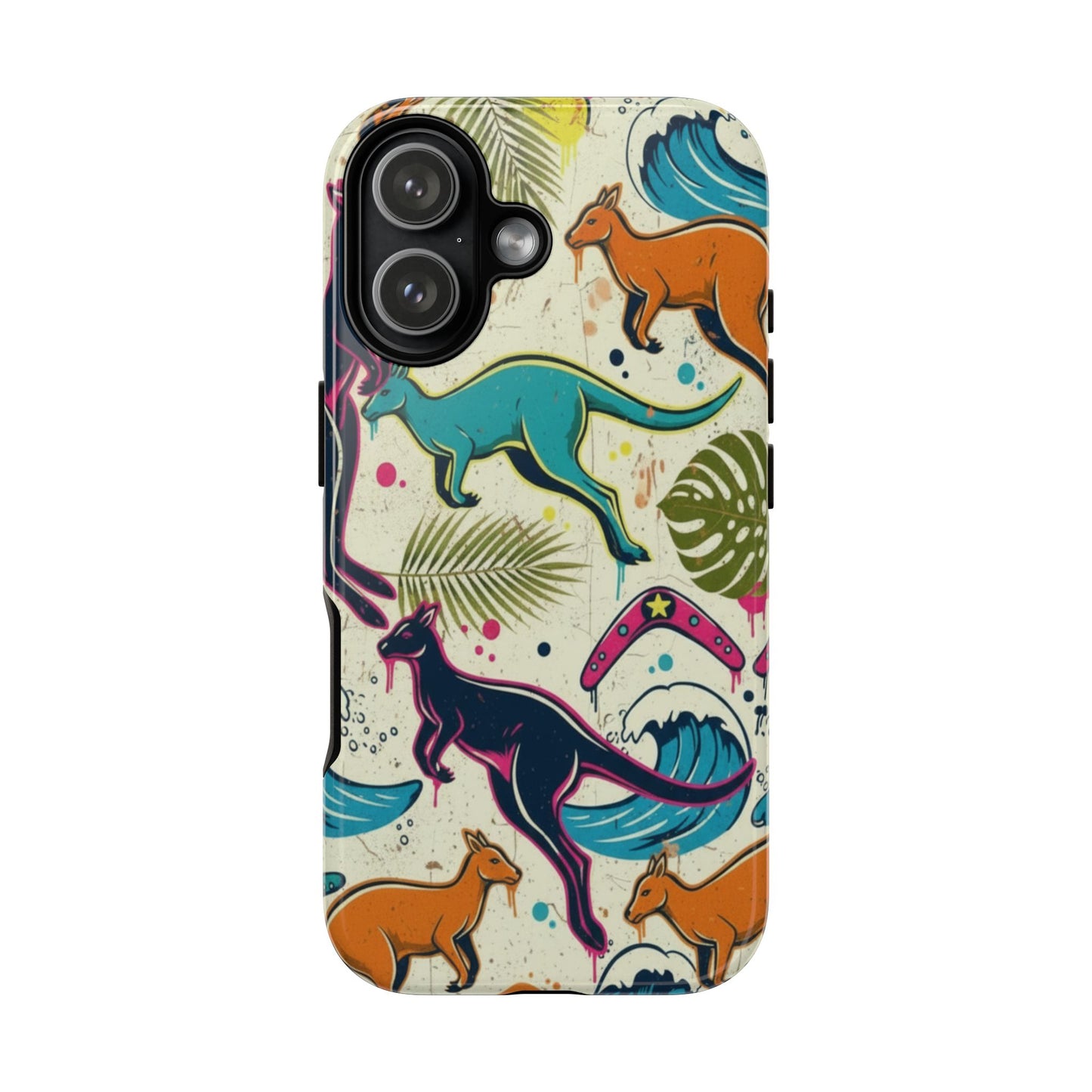 Tough Cases — Colorful Surfing Kangaroo Phone Case