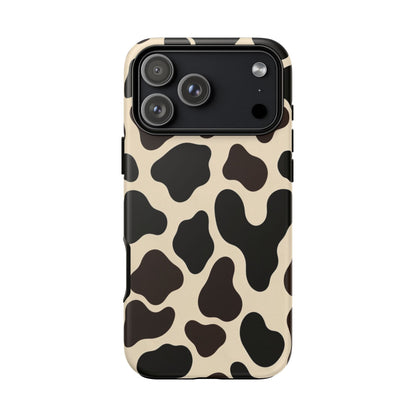 Cow Print Phone Case — Black & Cream Protective  Case