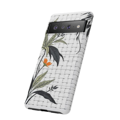 Floral Woven Tough Phone Case — Protective Botanical iPhone Cover