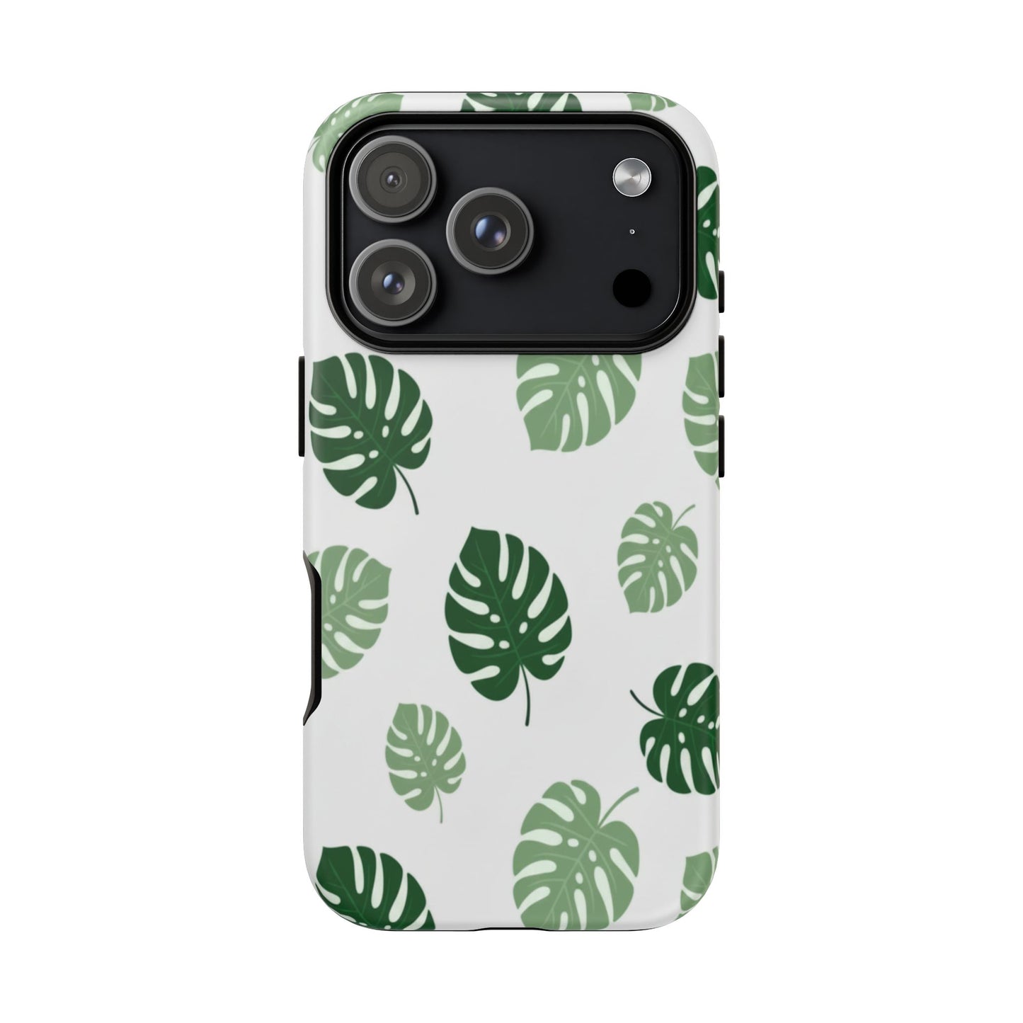 Monstera Leaf Phone Case — Tropical Green Pattern Tough Case