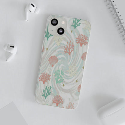 Pastel Seashell Phone Case — Coral Reef Wave iPhone Cover