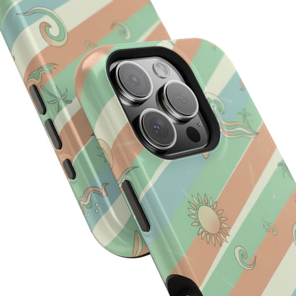 Magnetic Impact-Resistant Phone Case — Retro Surf Stripes